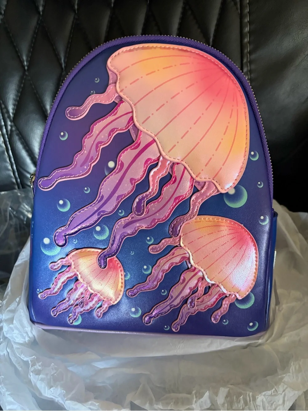 SeaWorld Exclusive Jellyfish Loungefly Light-up Mini Backpack